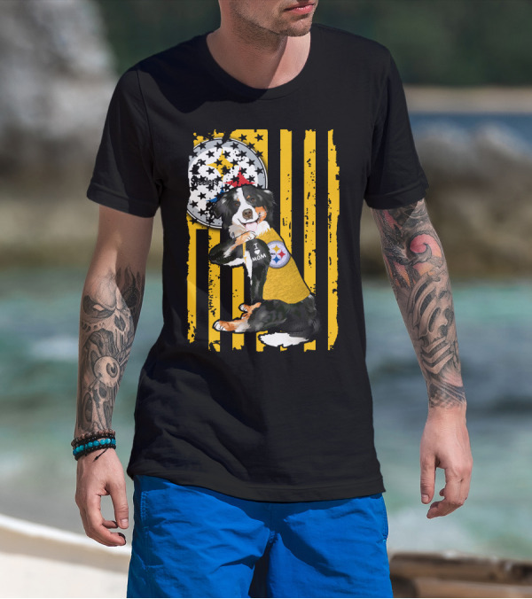 Border Collie Steelers I Love Mom Pittsburgh T-Shirt