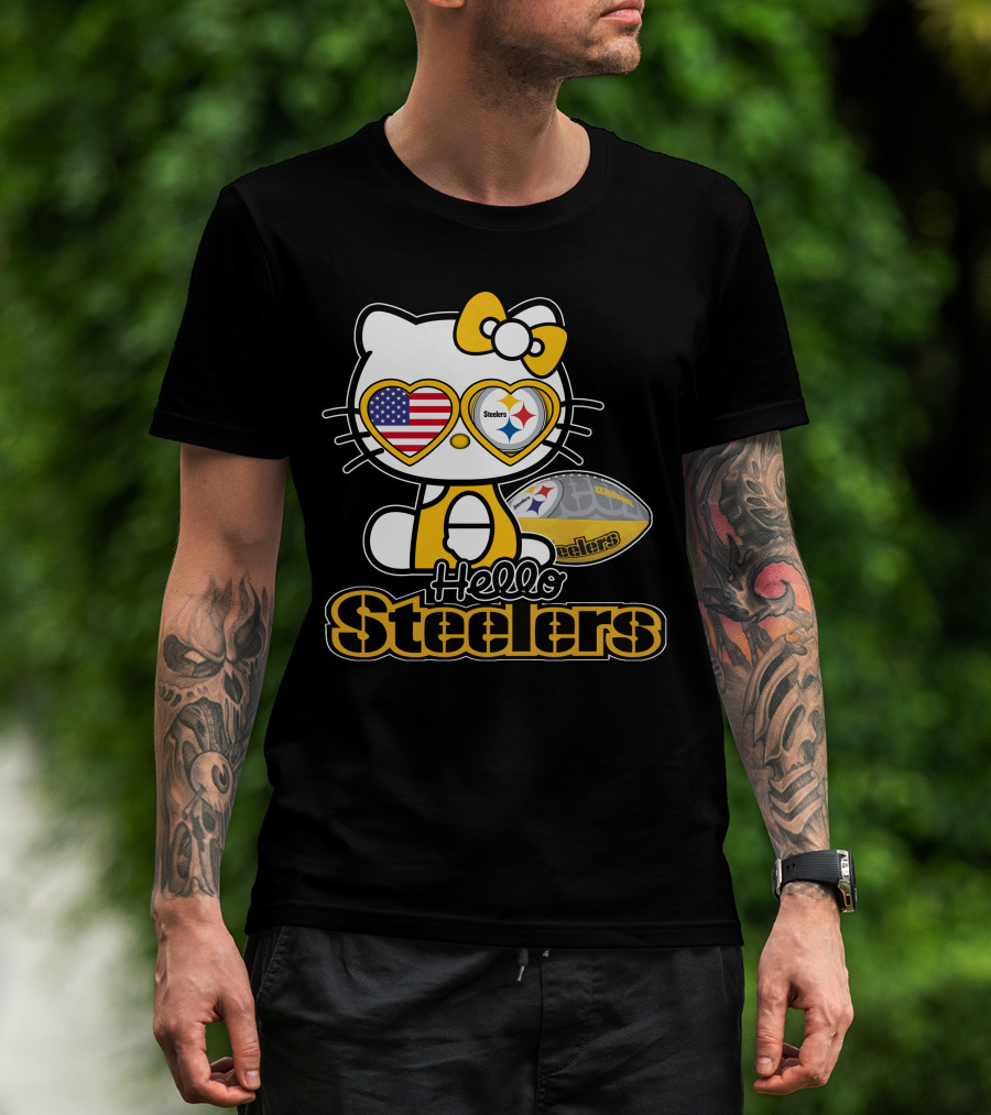 Hello Steelers Hello Kitty Pittsburgh Football T-Shirt