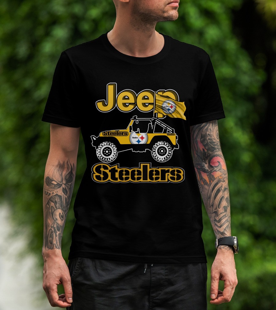 Jeep Pittsburgh Steelers Off-Road Adventure With Team Flag T-Shirt