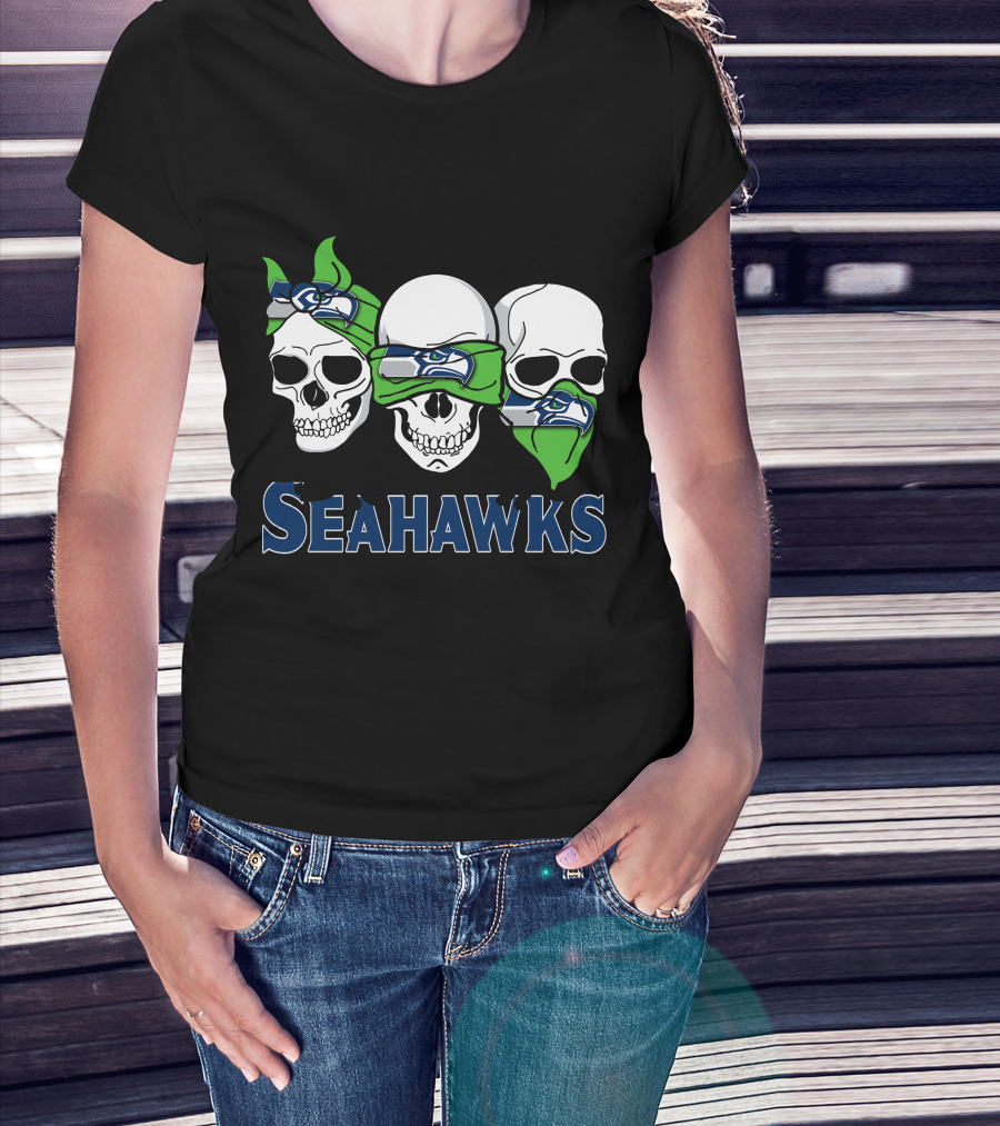 Seahawks Skulls Trio Bandana T-Shirt