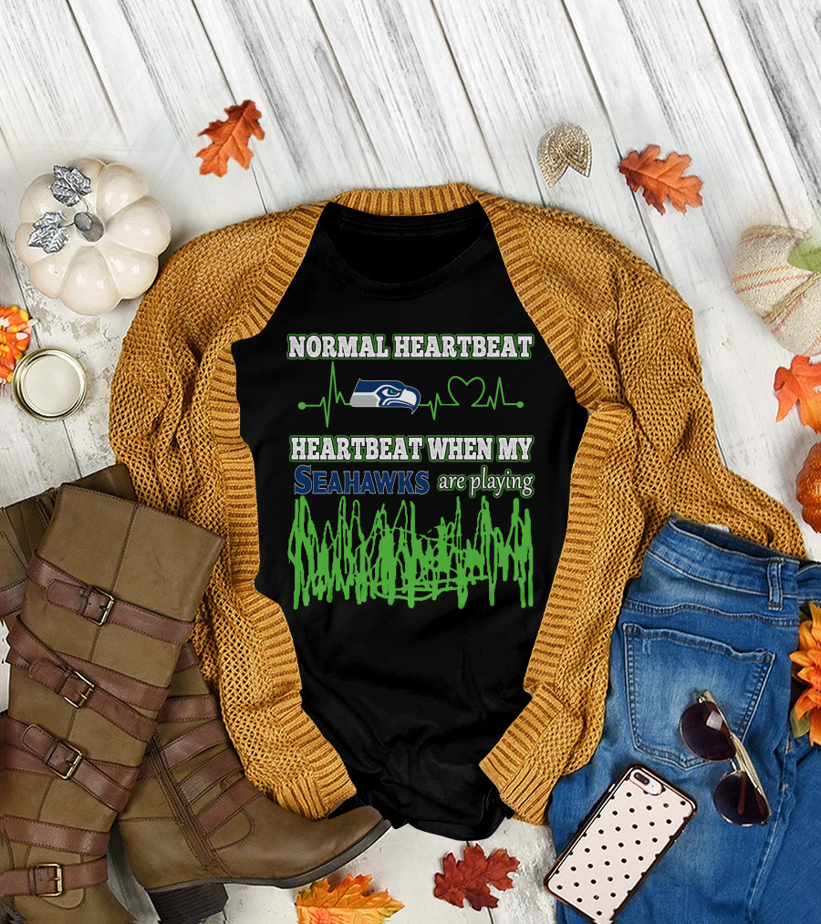 Normal Heartbeat Heartbeat When My Seahawks Are Playing T-Shirt