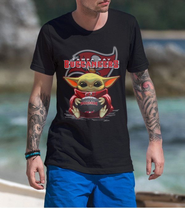 Tampa Bay Buccaneers Yoda Holding Football T-Shirt