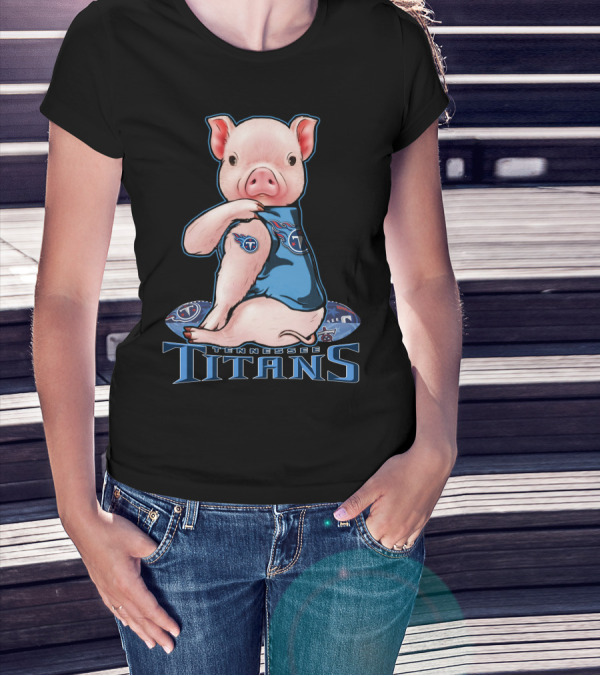 Tennessee Titans Pig Wearing Team Jersey T-Shirt
