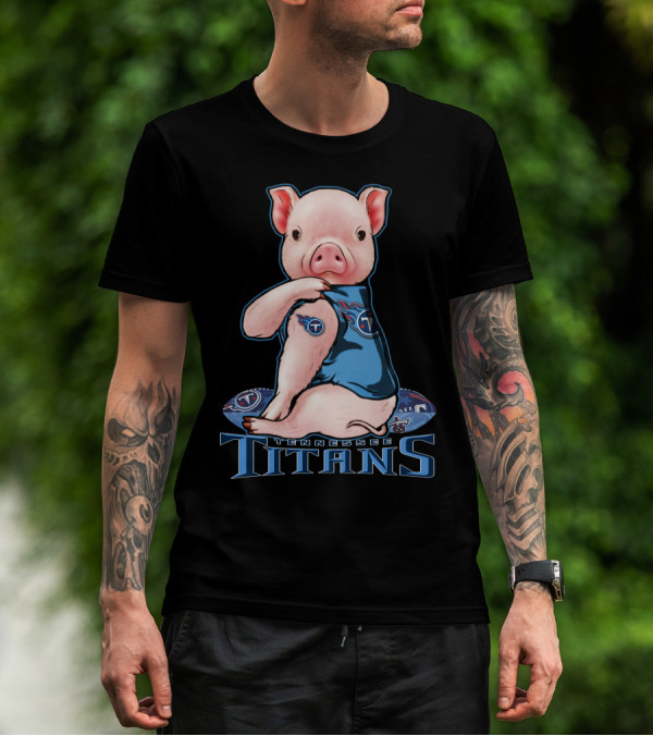 Tennessee Titans Pig Wearing Team Jersey T-Shirt
