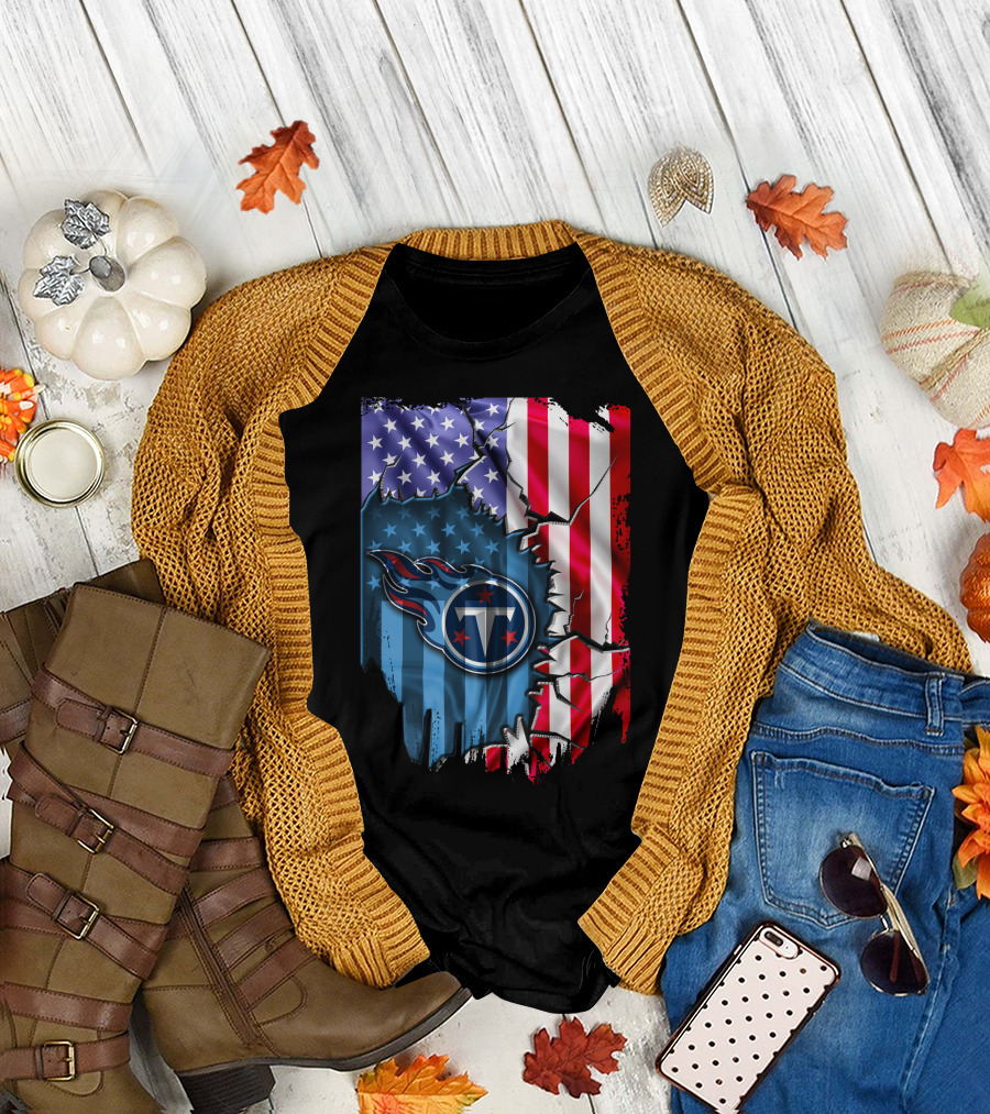 Flag V2 Tennessee Titans American Rip T-Shirt