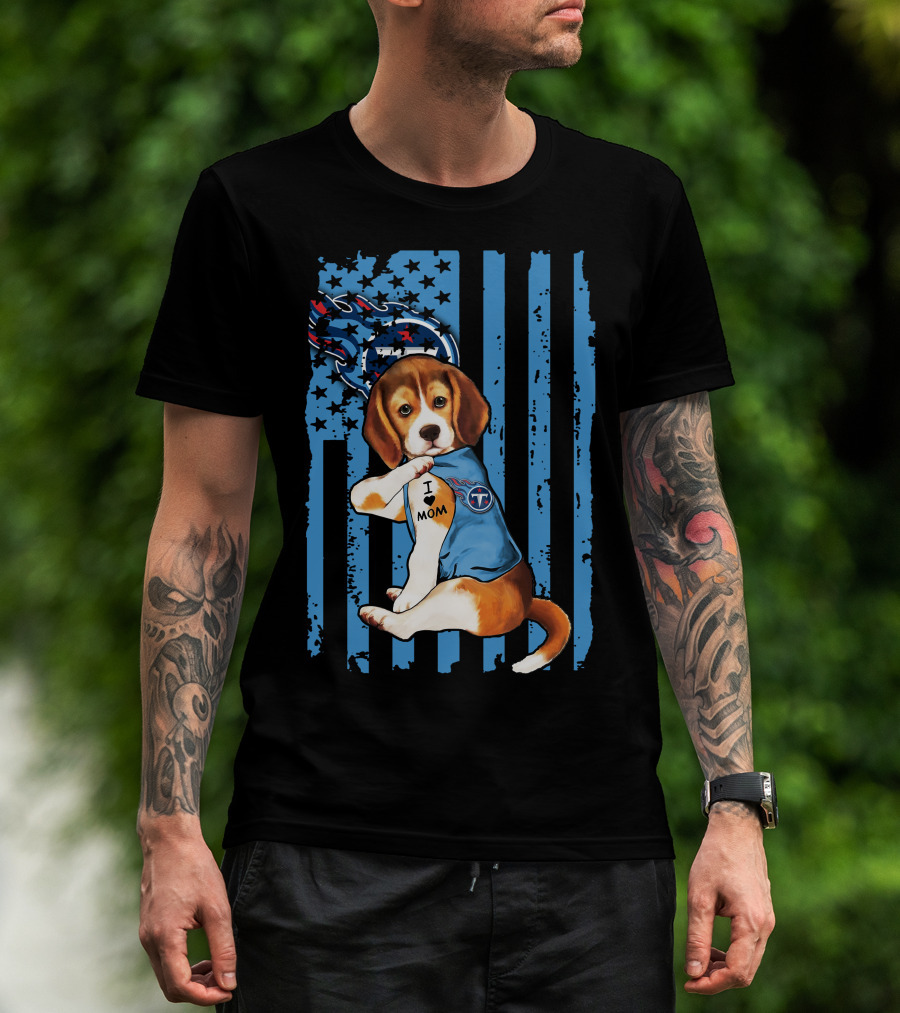 Beagle Titans Fan I Love Mom T-Shirt