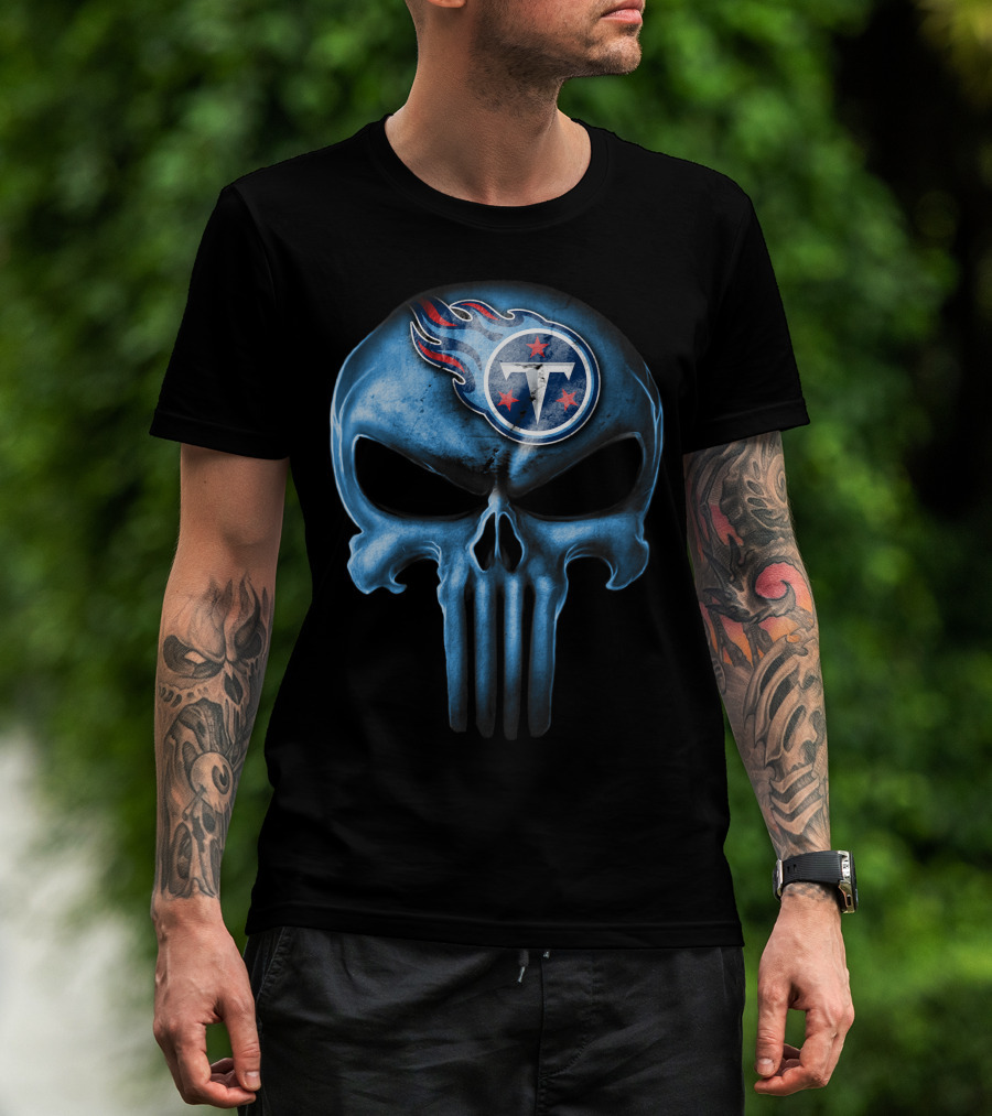 Skull V3 Tennessee Titans Logo Integration T-Shirt