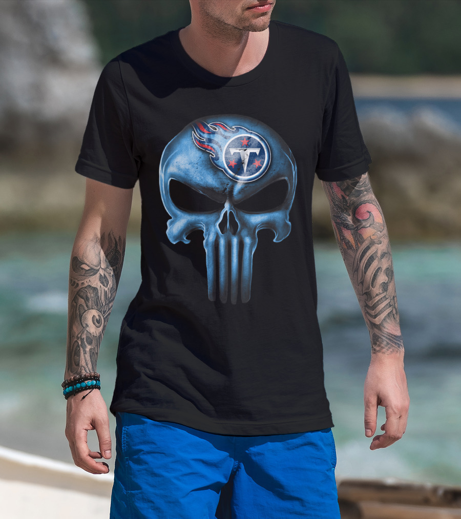 Skull V3 Tennessee Titans Logo Integration T-Shirt