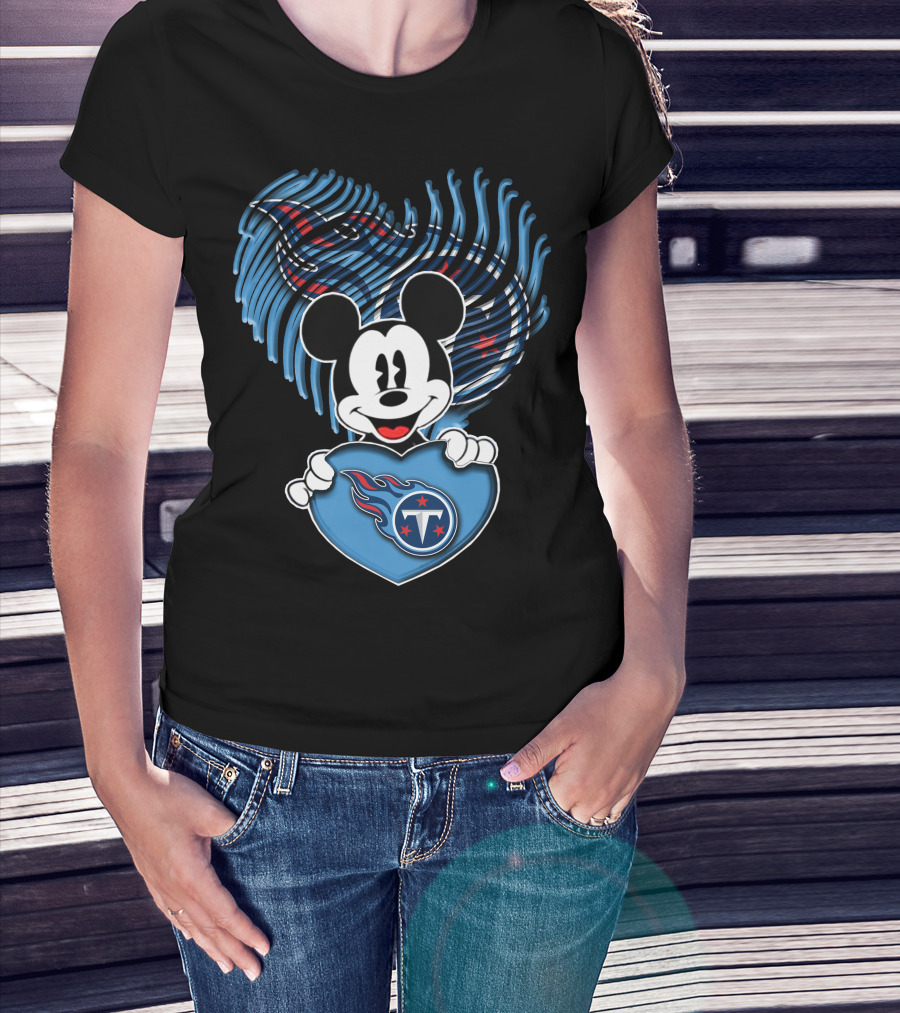 Mick Tennessee Titans Heart Logo Mascot T-Shirt