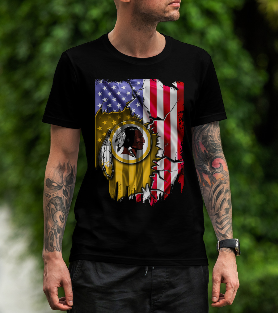 Flag V2 Washington Redskins American Flag Vintage T-Shirt