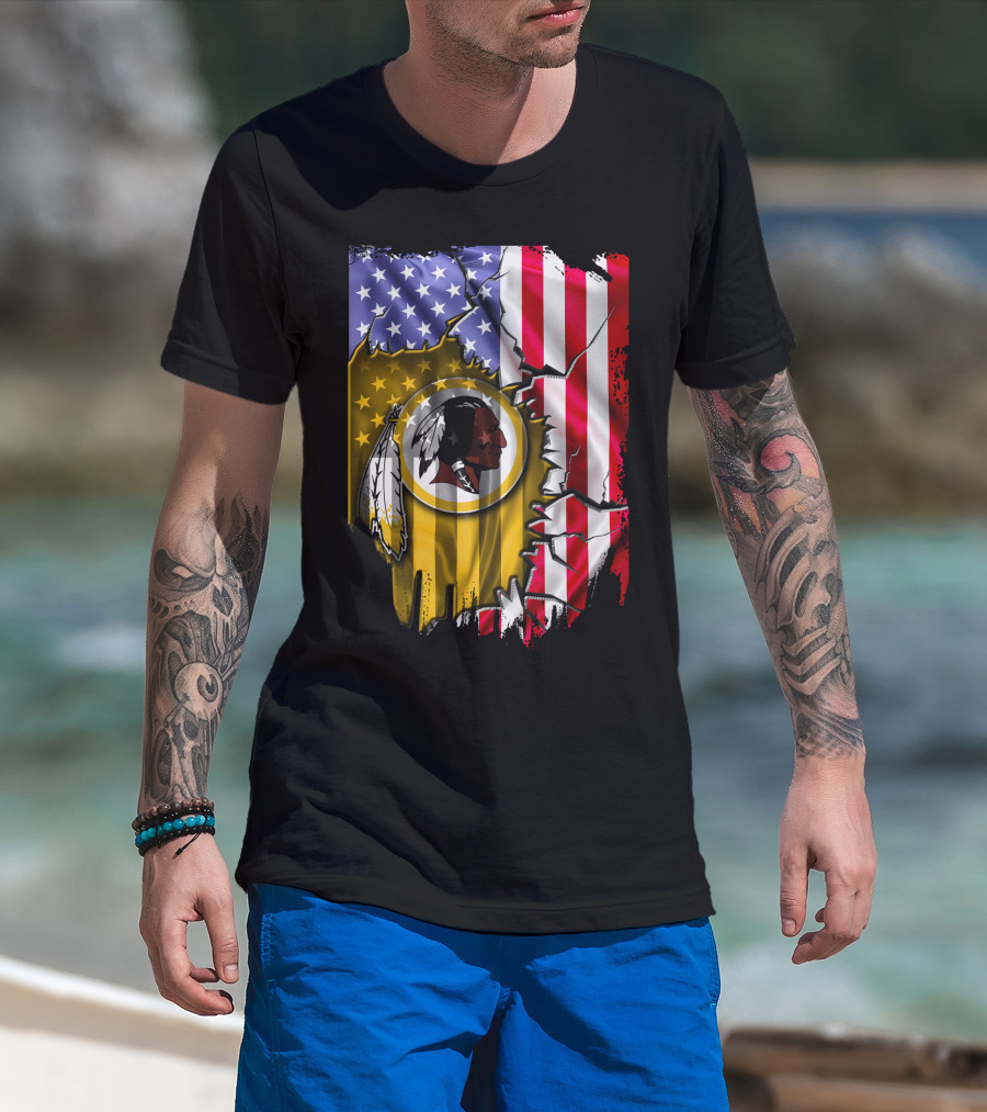 Flag V2 Washington Redskins American Flag Vintage T-Shirt