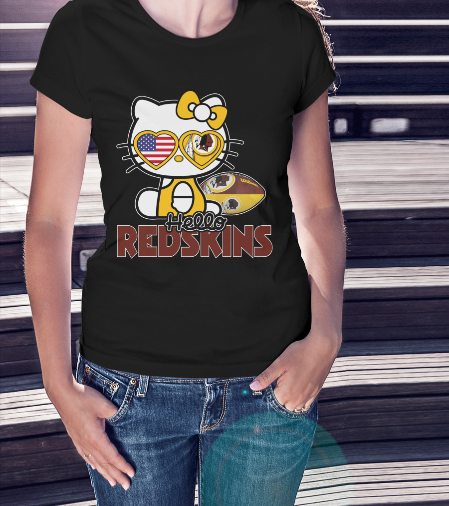 Hello Kitty Redskins American Football Crossover T-Shirt