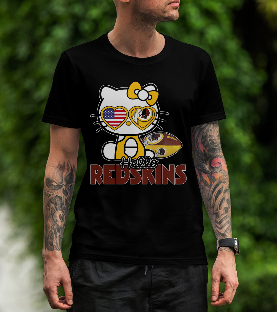 Hello Kitty Redskins American Football Crossover T-Shirt