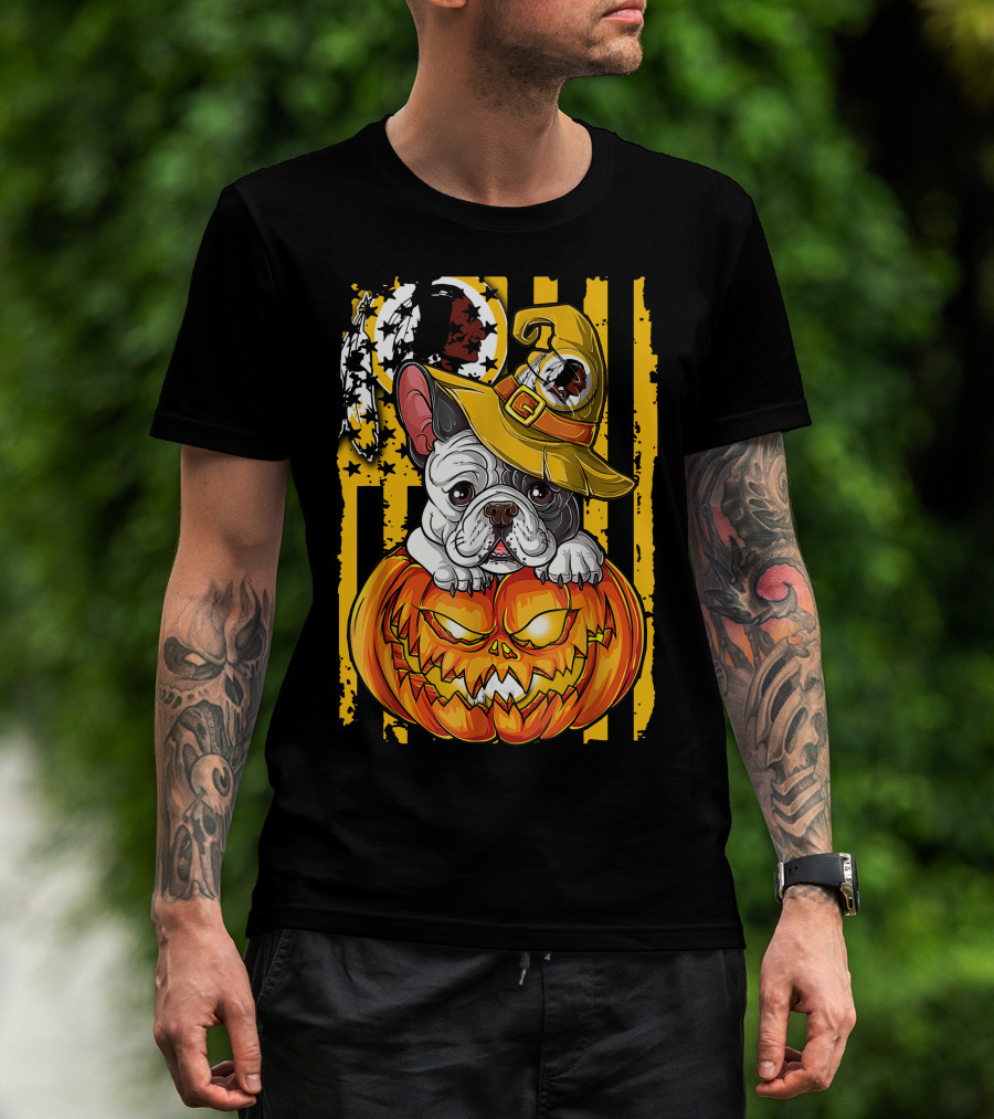 Hlw Washington Redskins Bulldog Halloween Pumpkin T-Shirt
