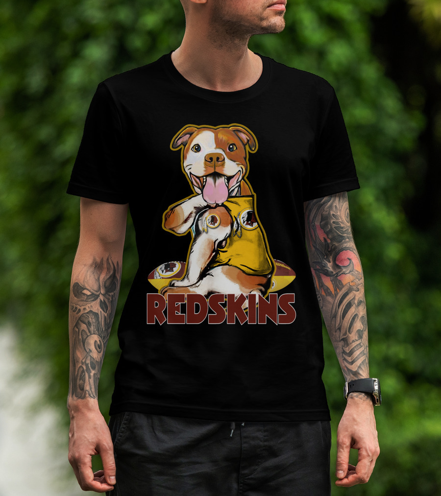 Pitbull Redskins Football Mascot T-Shirt