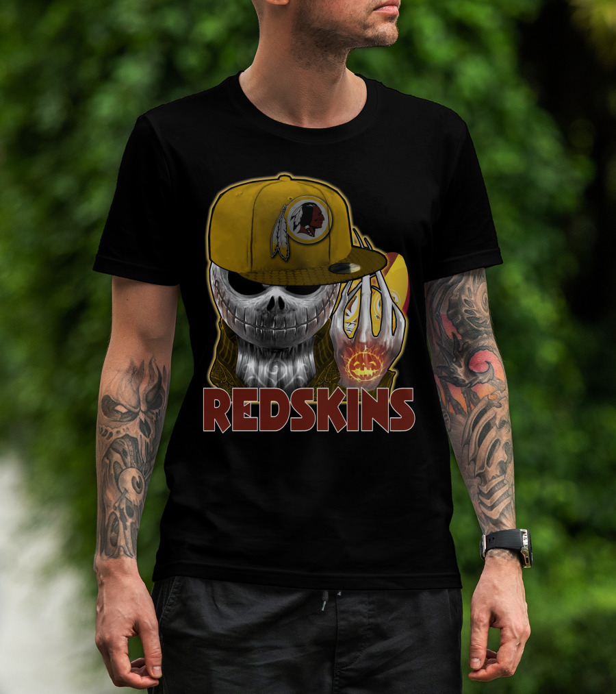 Jackskull Redskins Halloween Pumpkin T-Shirt