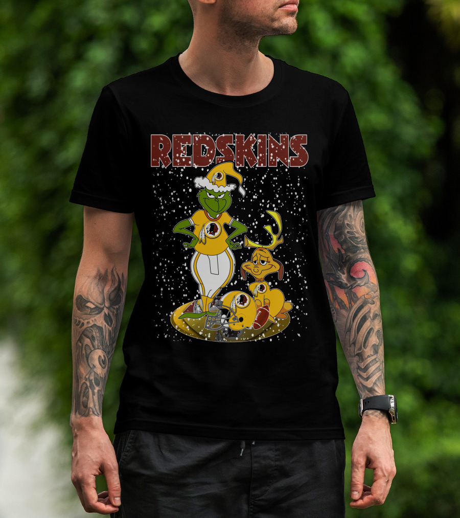 Grinchxmas Redskins Grinch Max Snowfall Football T-Shirt