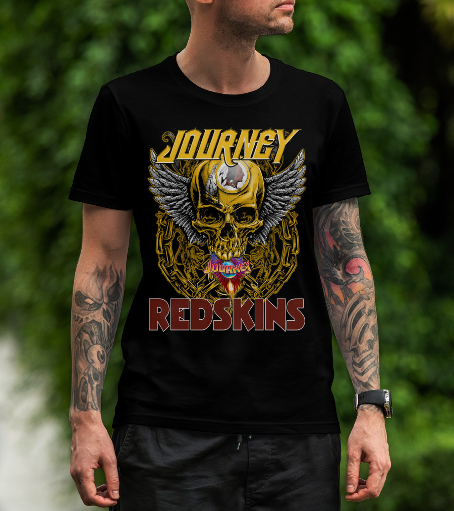 Journey Redskins Skull And Wings T-Shirt