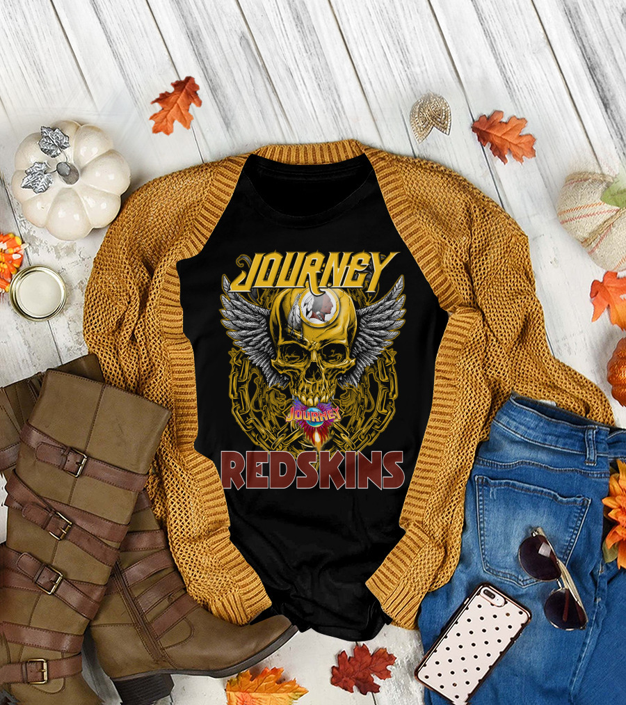 Journey Redskins Skull And Wings T-Shirt