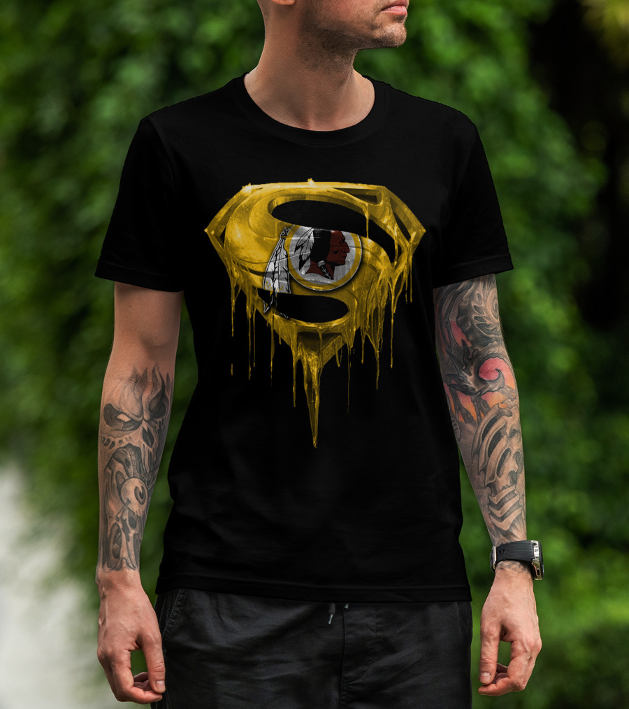 Washington Redskins Dripping Superman Symbol T-Shirt