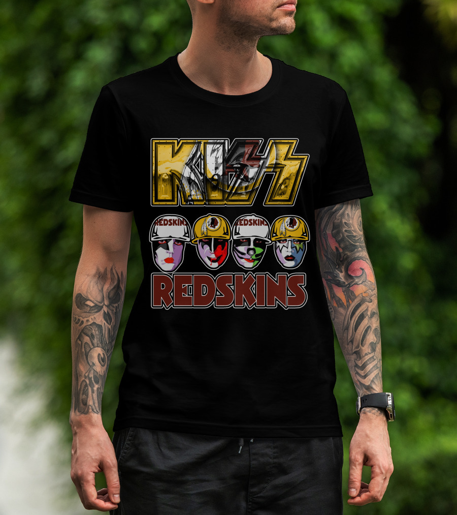 Kiss Washington Redskins Helmet Faces T-Shirt