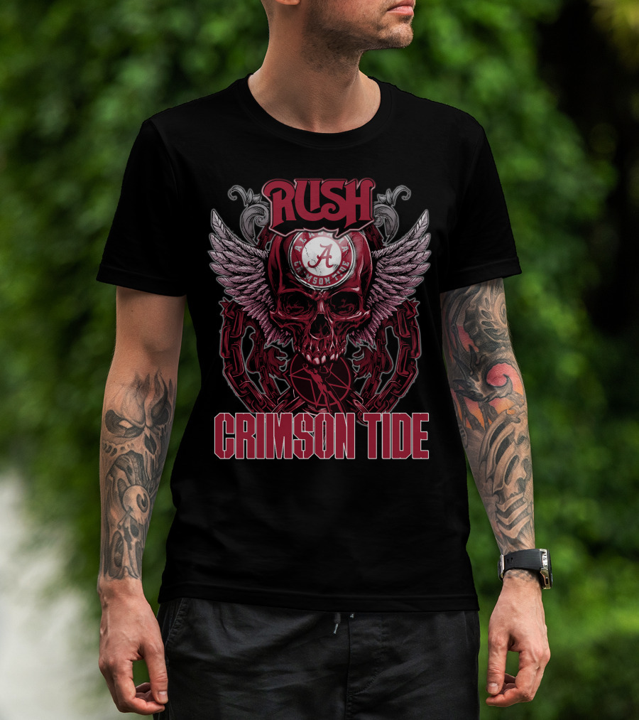Rush Alabama Crimson Tide Skull Wings T-Shirt