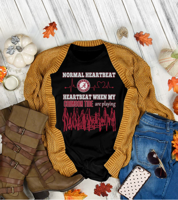 Normal Heartbeat Heartbeat When My Alabama Crimson Tide Are Playing T-Shirt