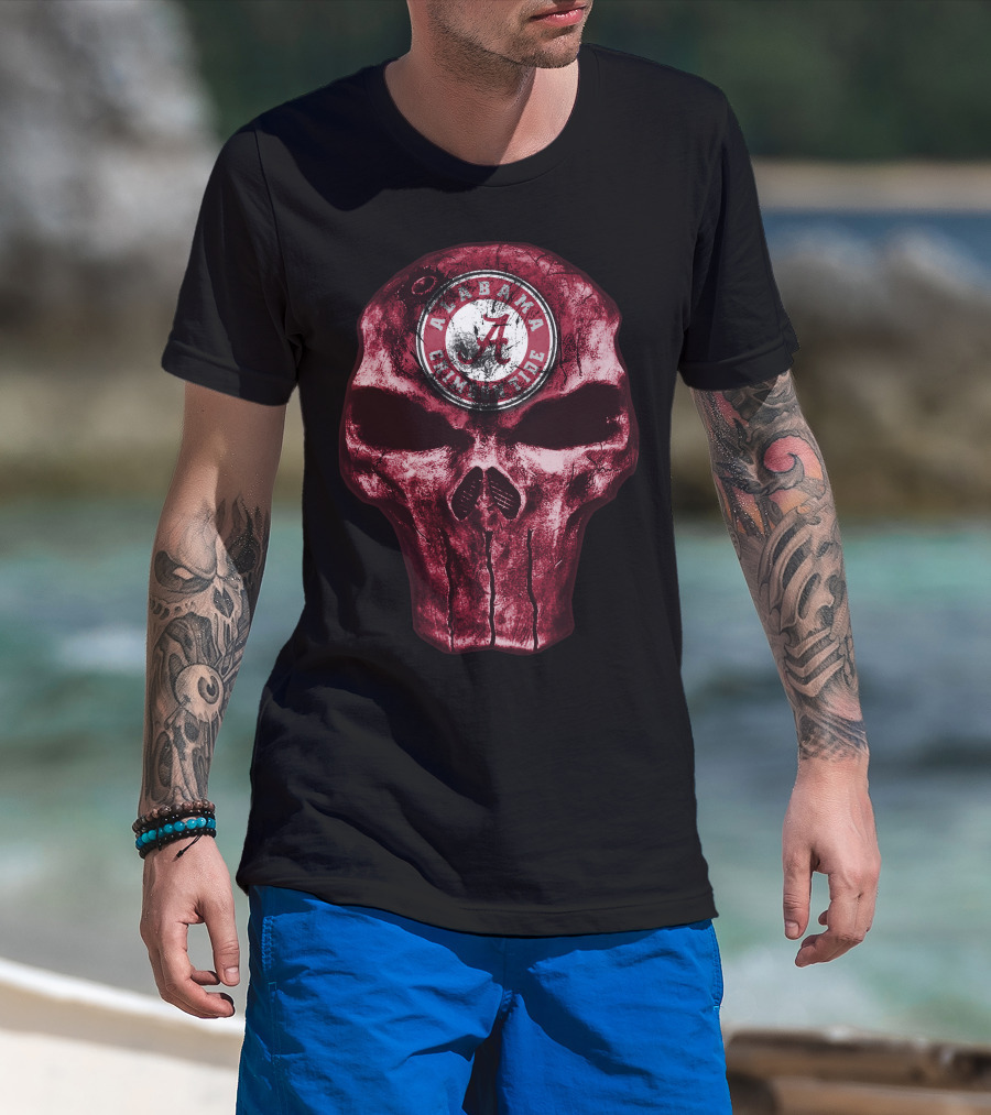 Skull Alabama Crimson Tide Плакат T-Shirt