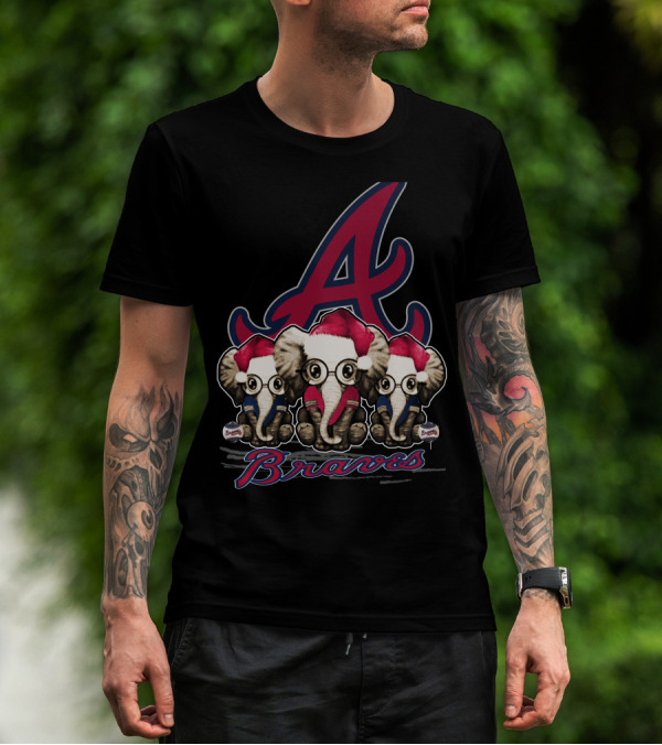 Atlanta Braves Christmas Elephants T-Shirt
