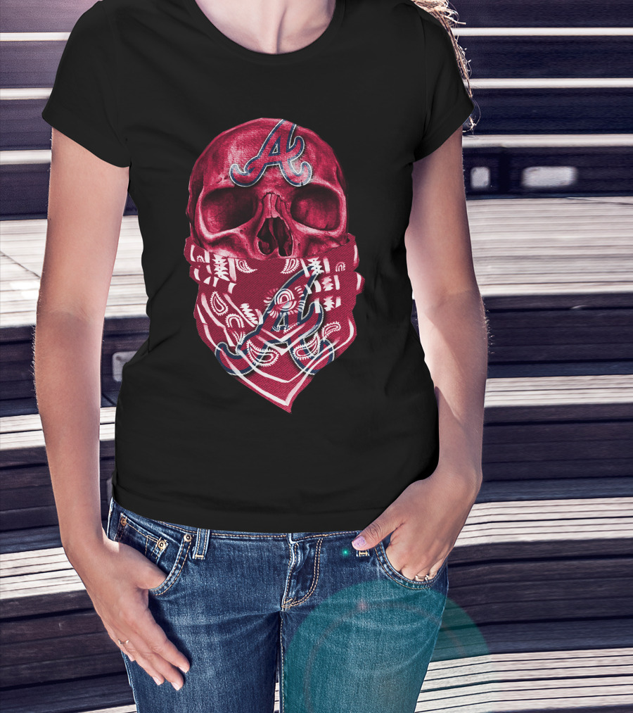 Atlanta Braves Skull Bandana V5 T-Shirt