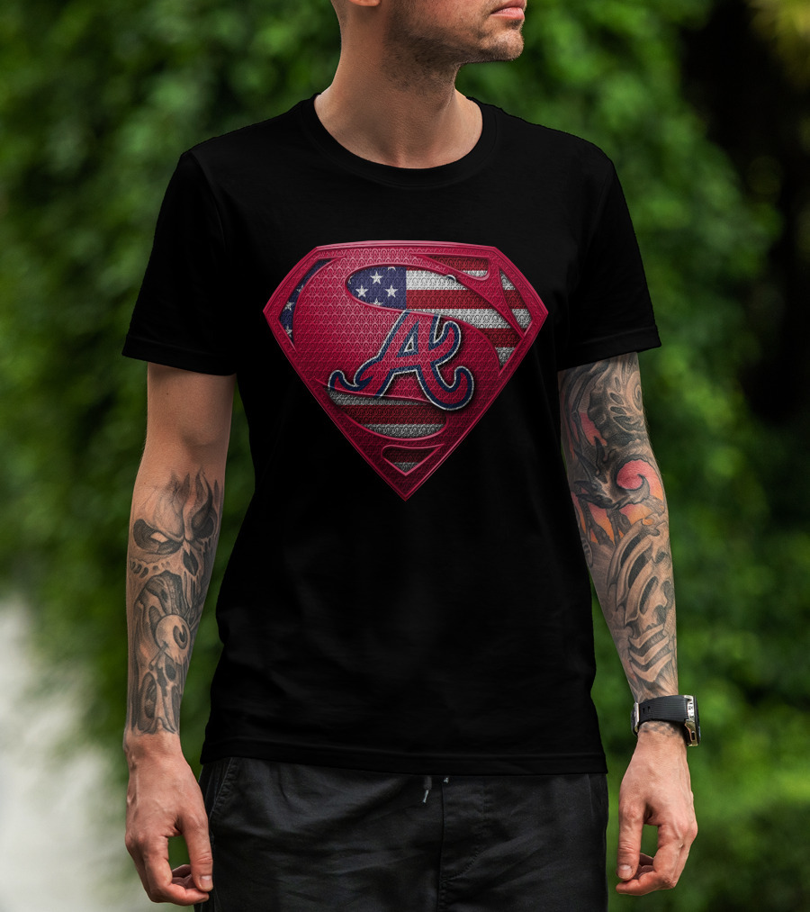 Atlanta Braves American Flag Superman T-Shirt