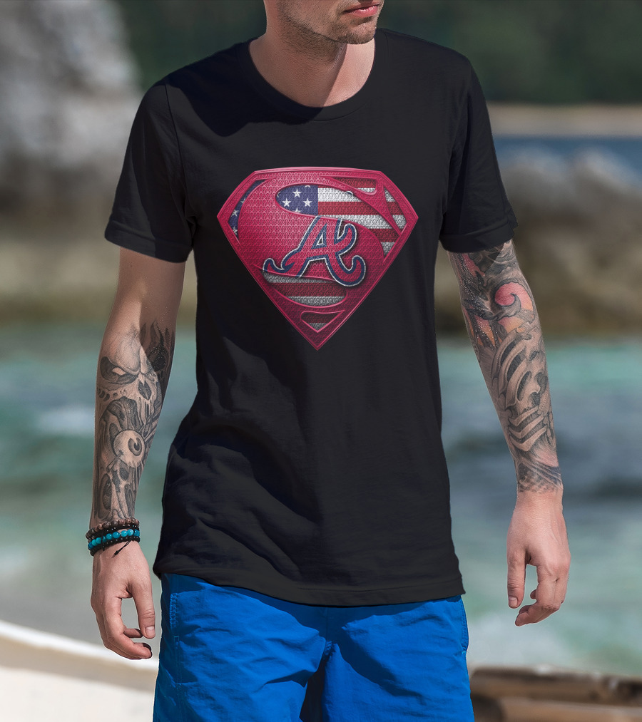 Atlanta Braves American Flag Superman T-Shirt