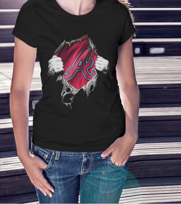 Torn V2 Atlanta Braves A Logo T-Shirt