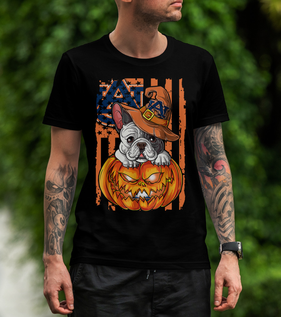 Hlw Bulldog Auburn Tigers Halloween Jack-O'-Lantern T-Shirt