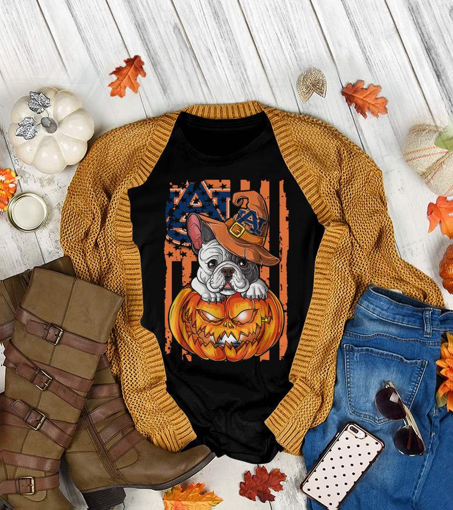 Hlw Bulldog Auburn Tigers Halloween Jack-O'-Lantern T-Shirt