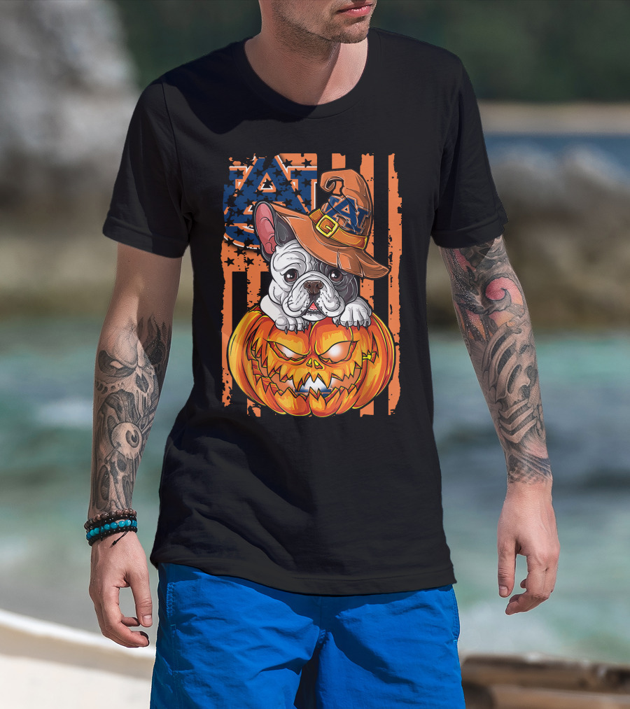 Hlw Bulldog Auburn Tigers Halloween Jack-O'-Lantern T-Shirt