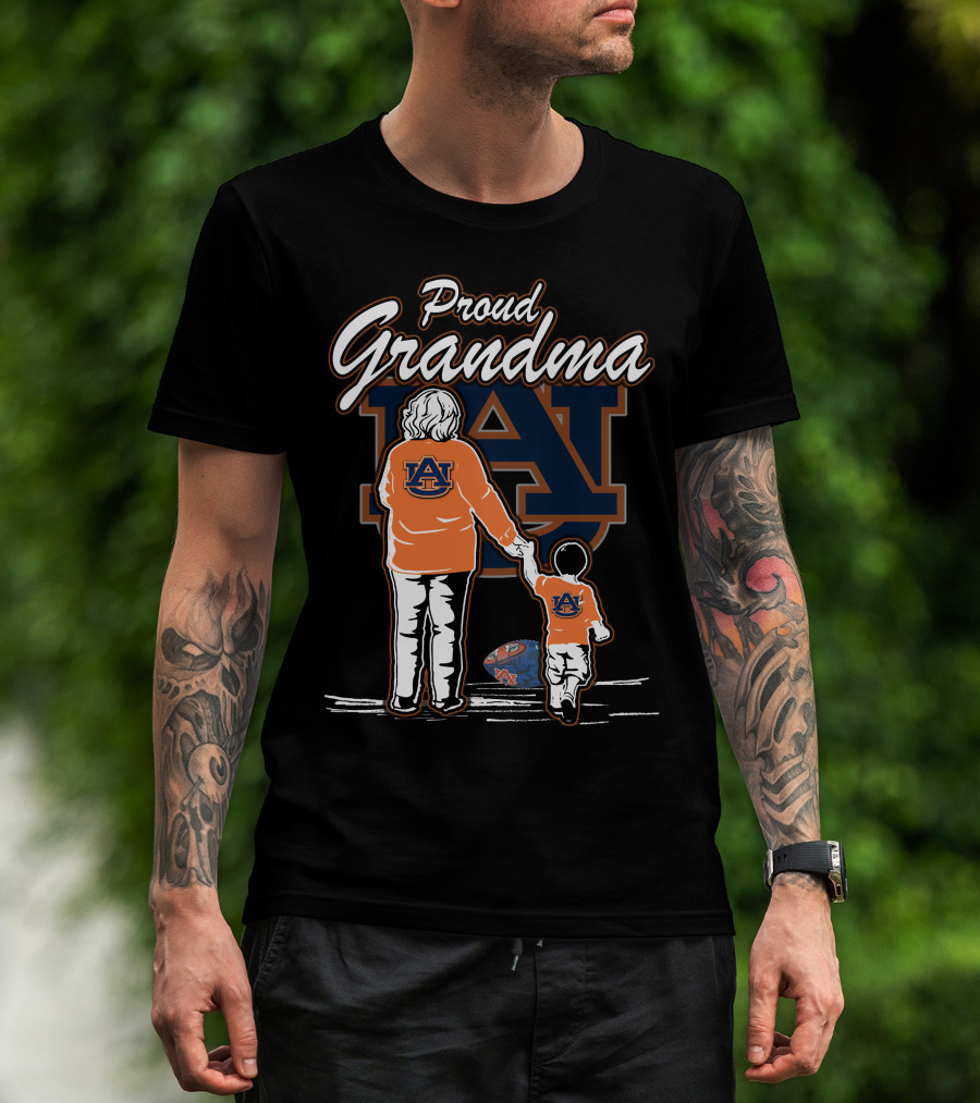 Proud Grandma Auburn Tigers Family Team Spirit T-Shirt