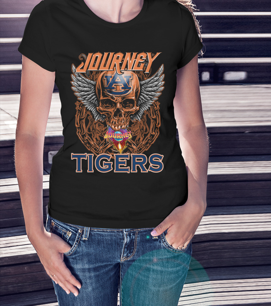 Journey Auburn Tigers Skull Wings T-Shirt
