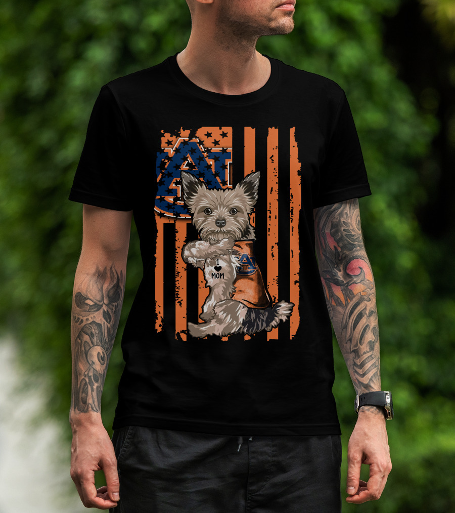 Yorkshire Terrier Auburn Tigers I Love Mom T-Shirt