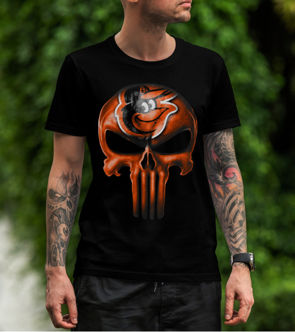 Baltimore Orioles Skull V3 T-Shirt
