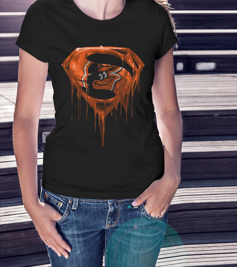 Baltimore Orioles Superman Melting Logo Spm T-Shirt
