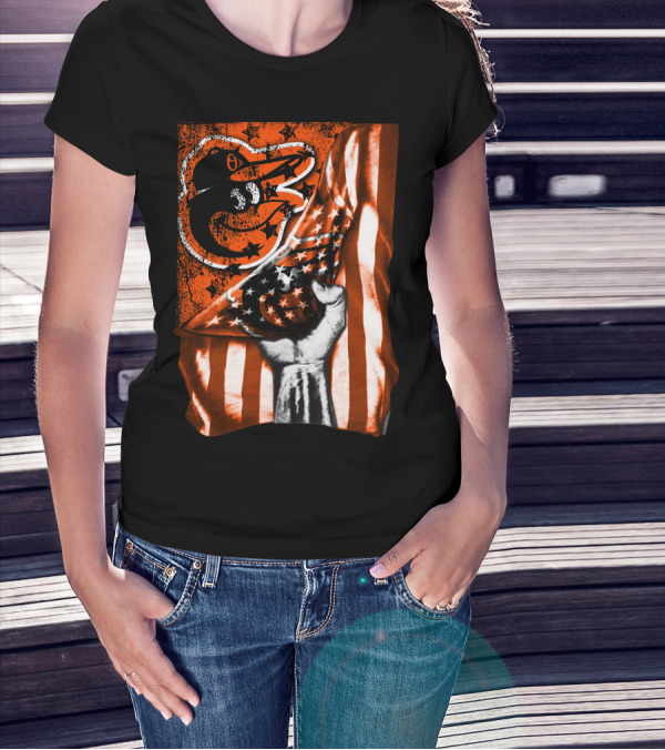 Baltimore Orioles Stars And Stripes Flag T-Shirt