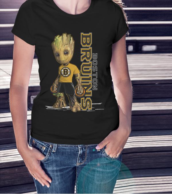 Groot Boston Bruins NHL Hockey Character Crossover T-Shirt