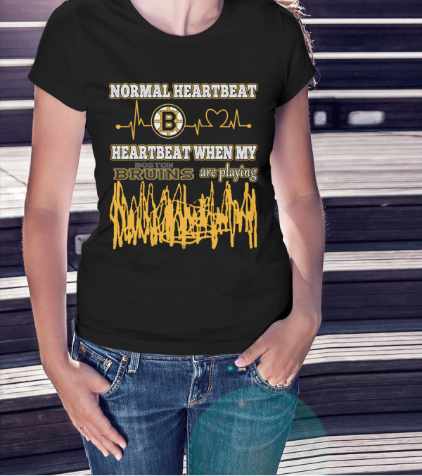 Normal Heartbeat Heartbeat When My Boston Bruins Are Playing T-Shirt
