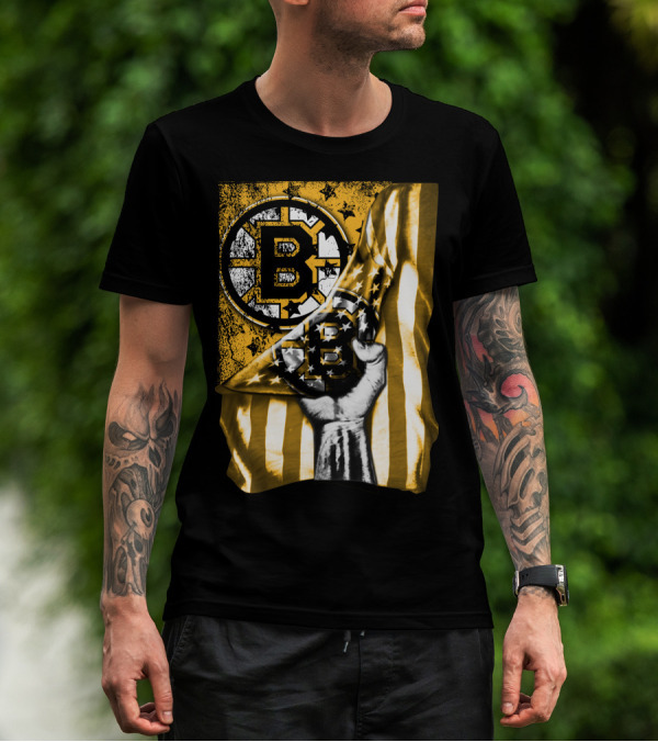 Boston Bruins American Flag Emblem T-Shirt