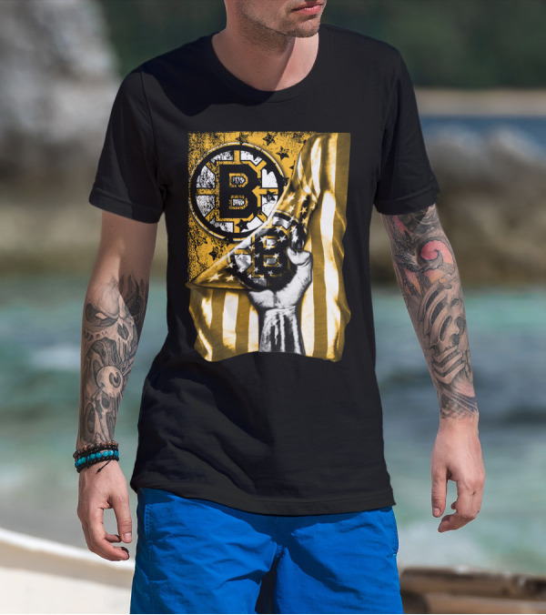 Boston Bruins American Flag Emblem T-Shirt