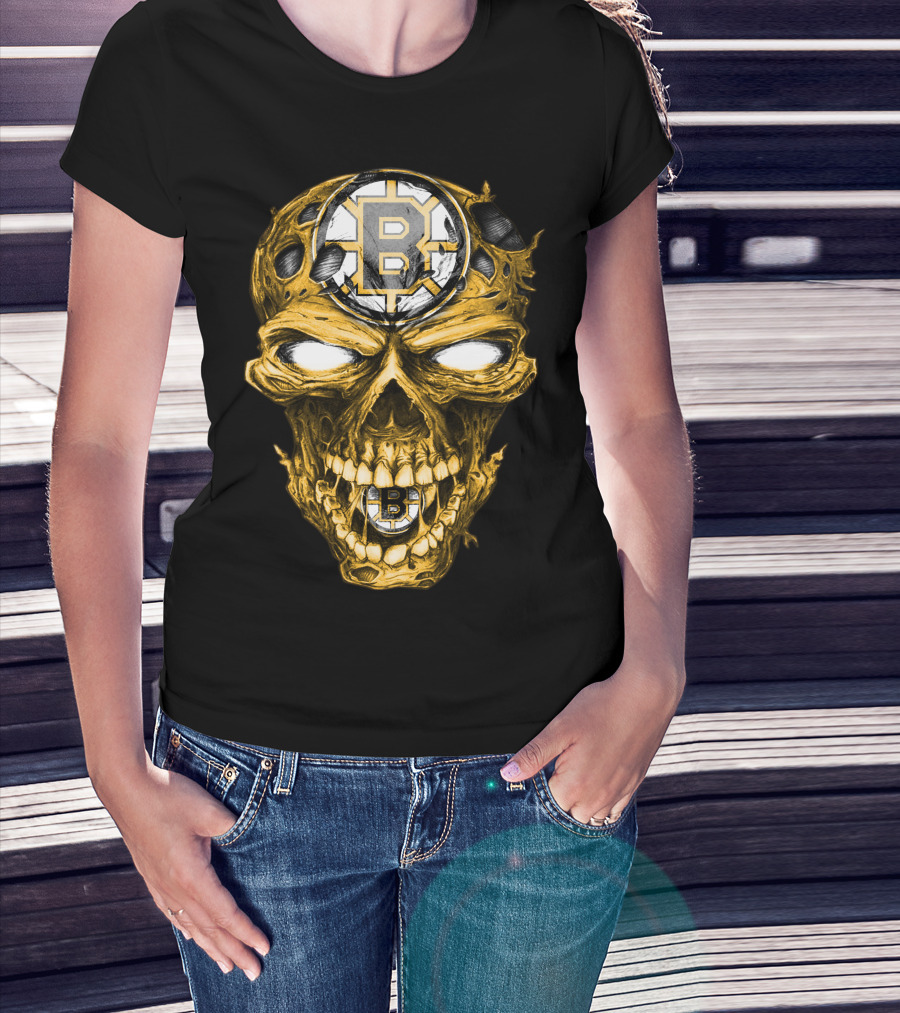 Boston Bruins Skull B Logo Fusion T-Shirt