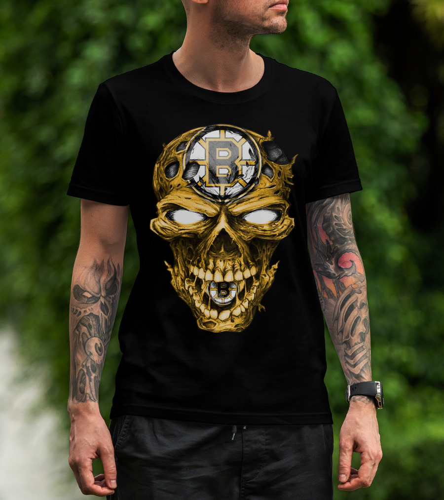 Boston Bruins Skull B Logo Fusion T-Shirt