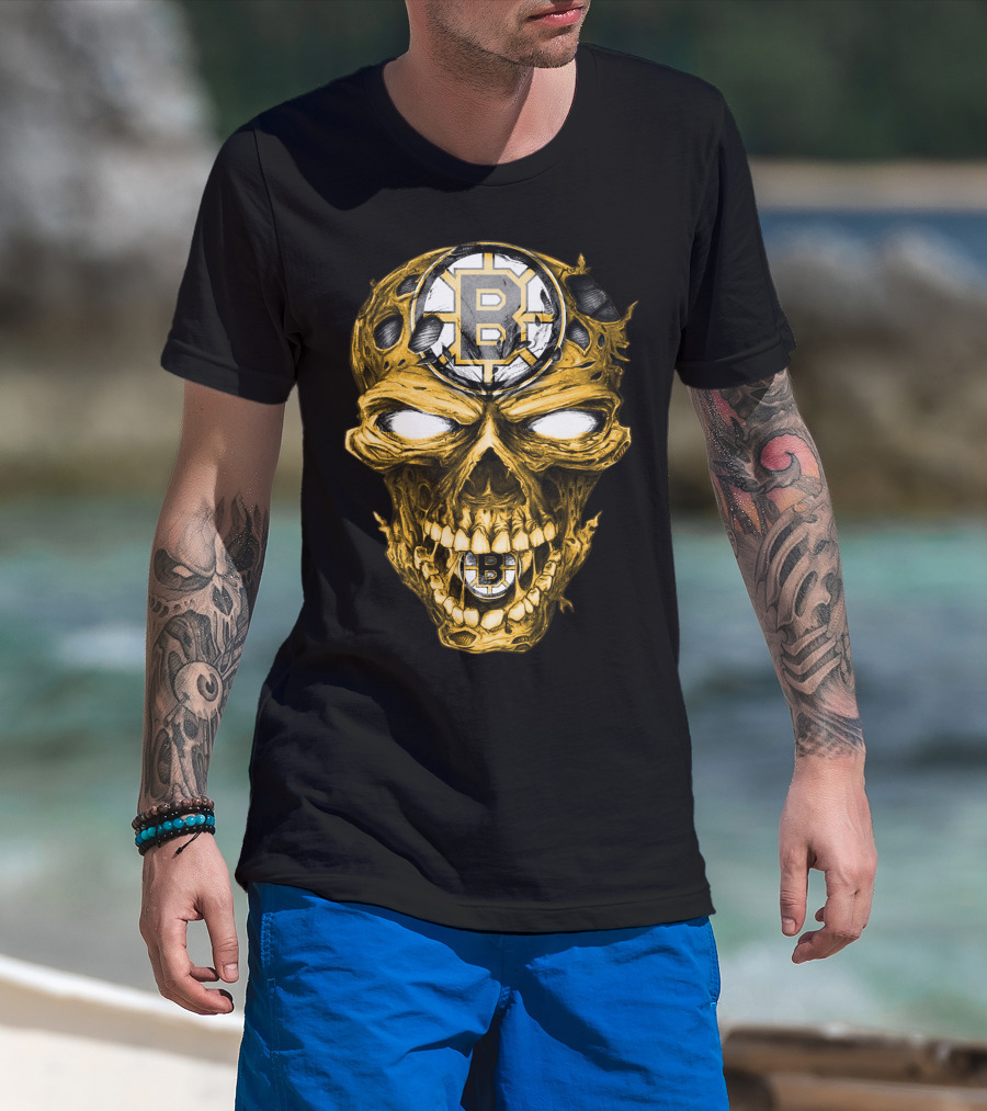 Boston Bruins Skull B Logo Fusion T-Shirt