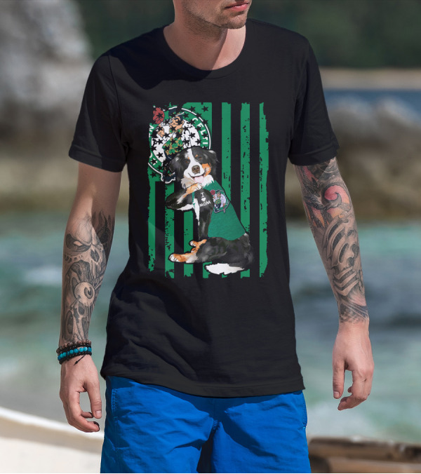 Border Collie I Love Mom Boston Celtics T-Shirt